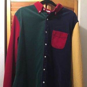 J.Crew Corduroy Button Down Colorblock 90s